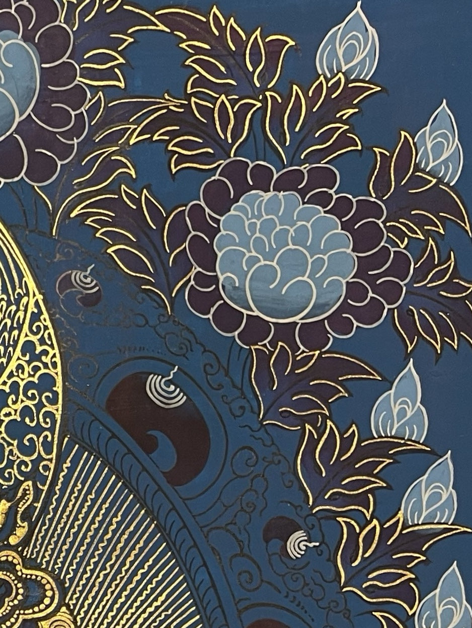 Jambhala thangka, detail: top-right corner