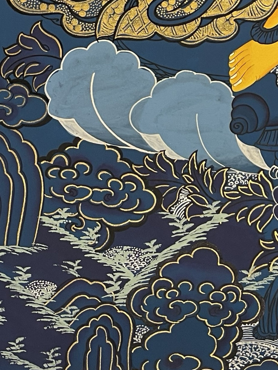 Jambhala thangka, detail: bottom-left corner