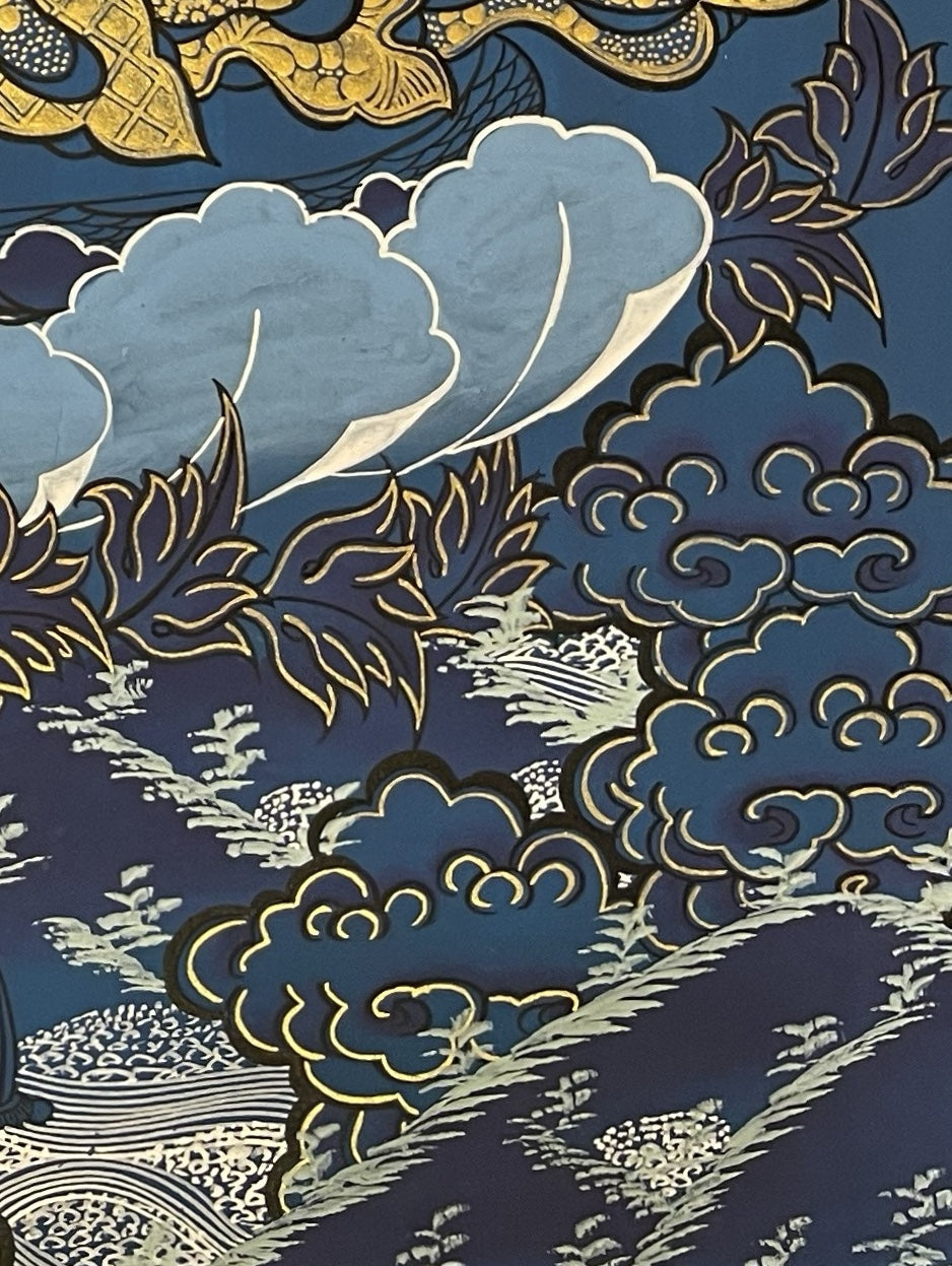 Jambhala thangka, detail: bottom-right corner
