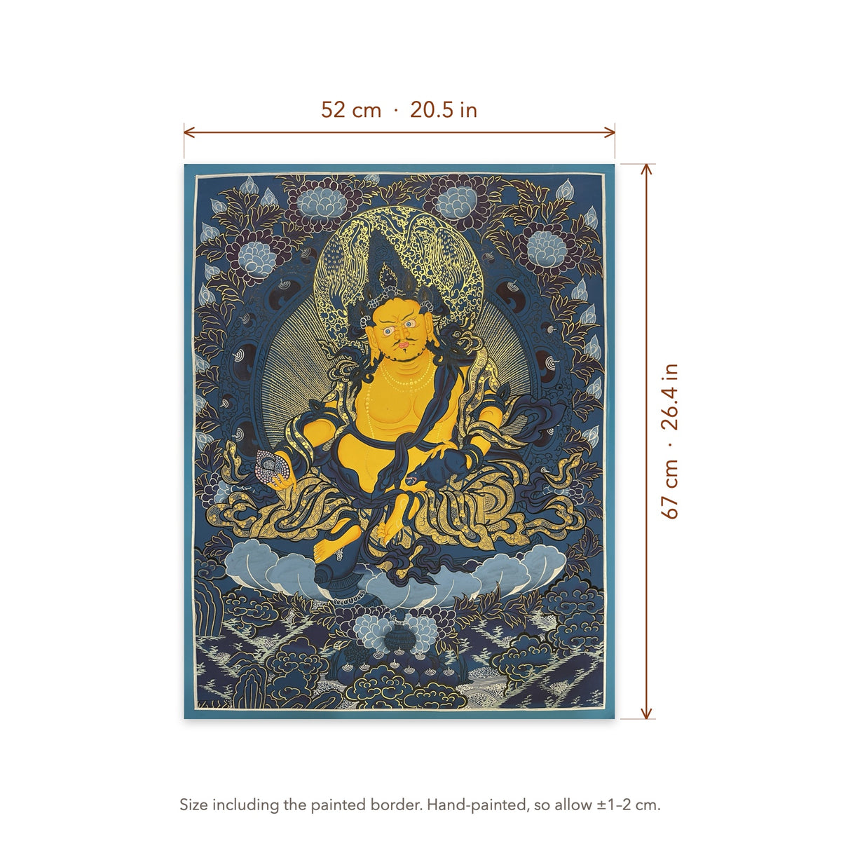 Size diagram: 52 × 67 cm (20.5 × 26.4 in), including the painted border