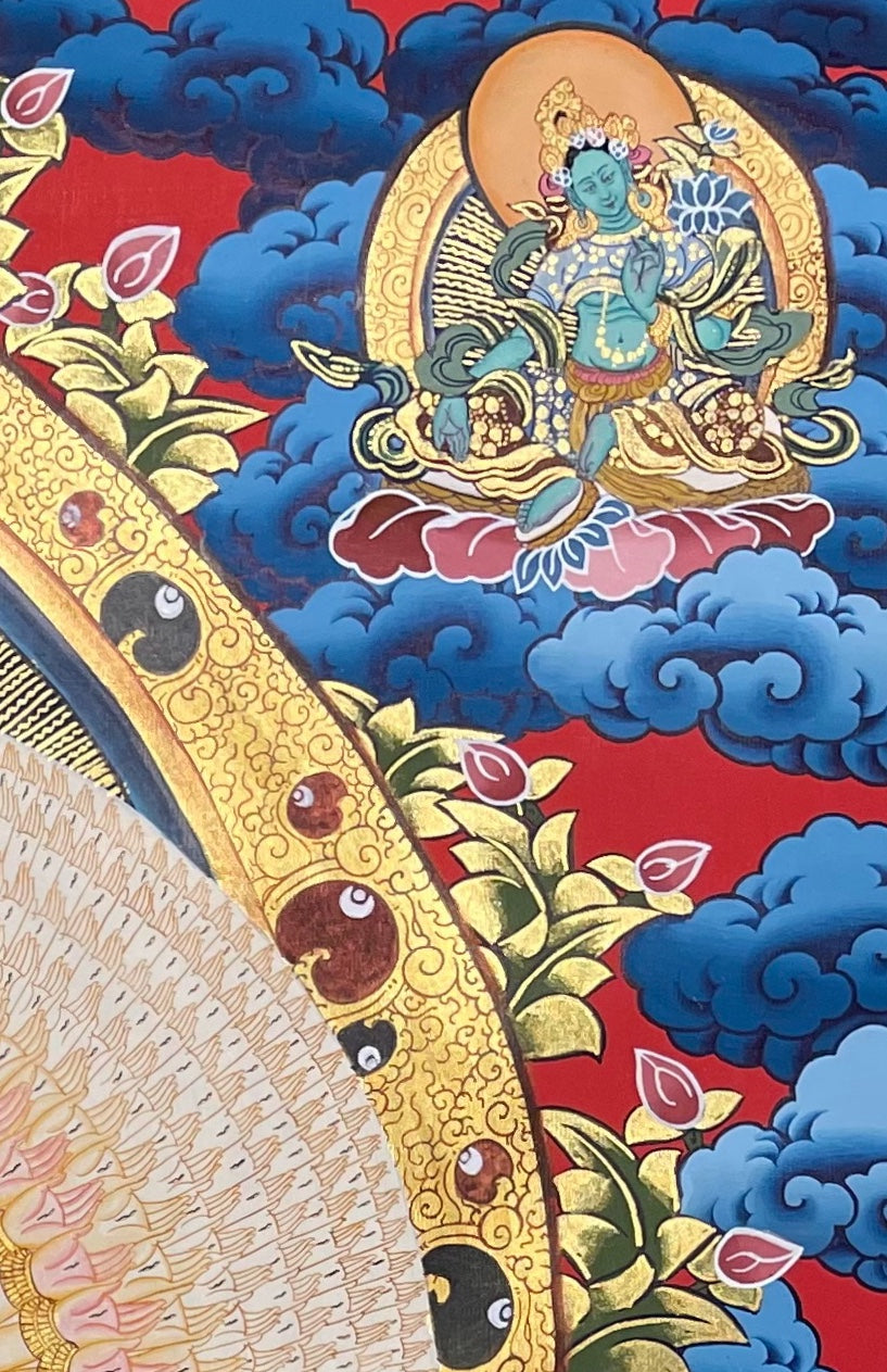 Lokeshwor thangka, detail: top-right corner