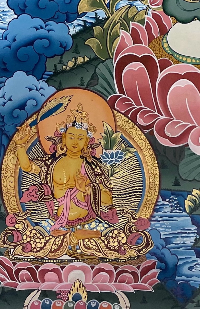 Lokeshwor thangka, detail: bottom-left corner