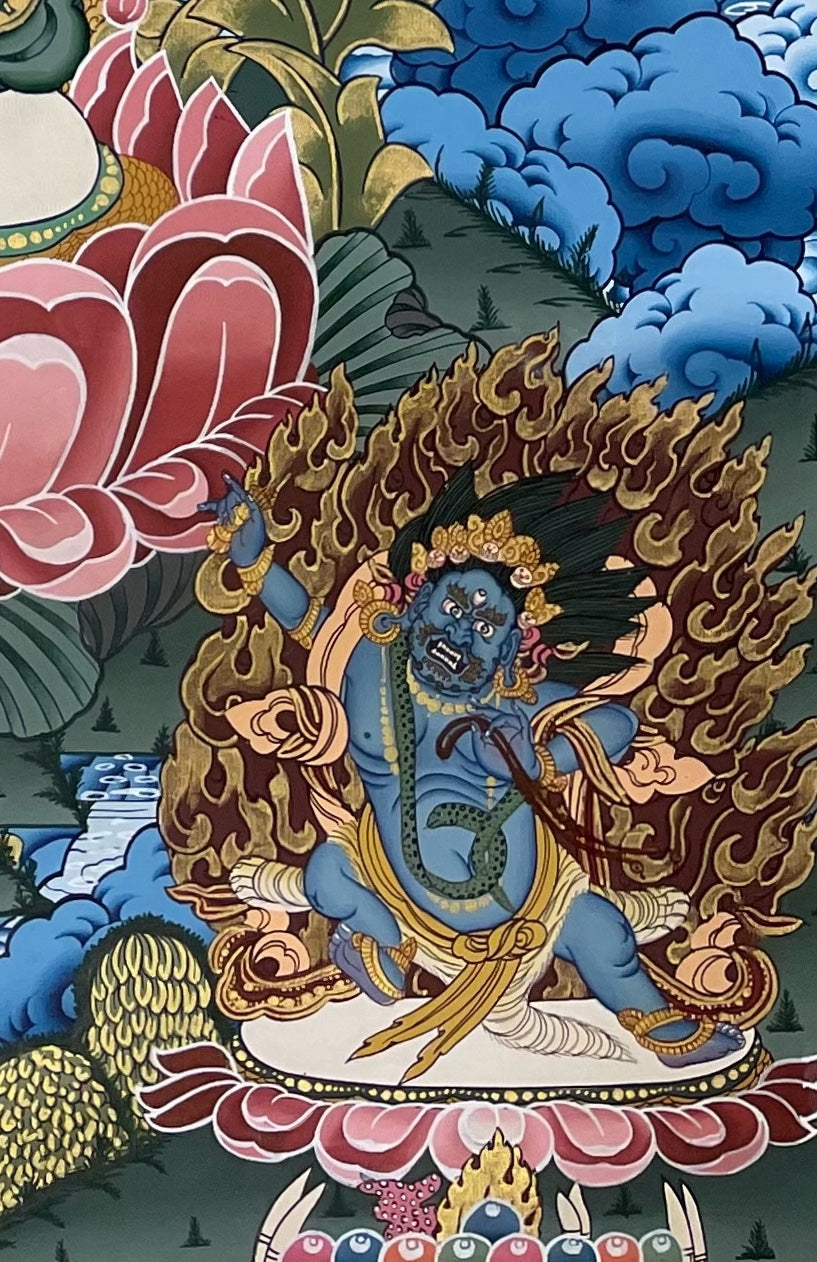 Lokeshwor thangka, detail: bottom-right corner