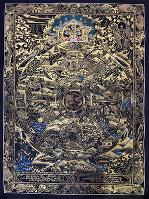Wheel of Life Thangka – 56×72 cm, Fine Grade