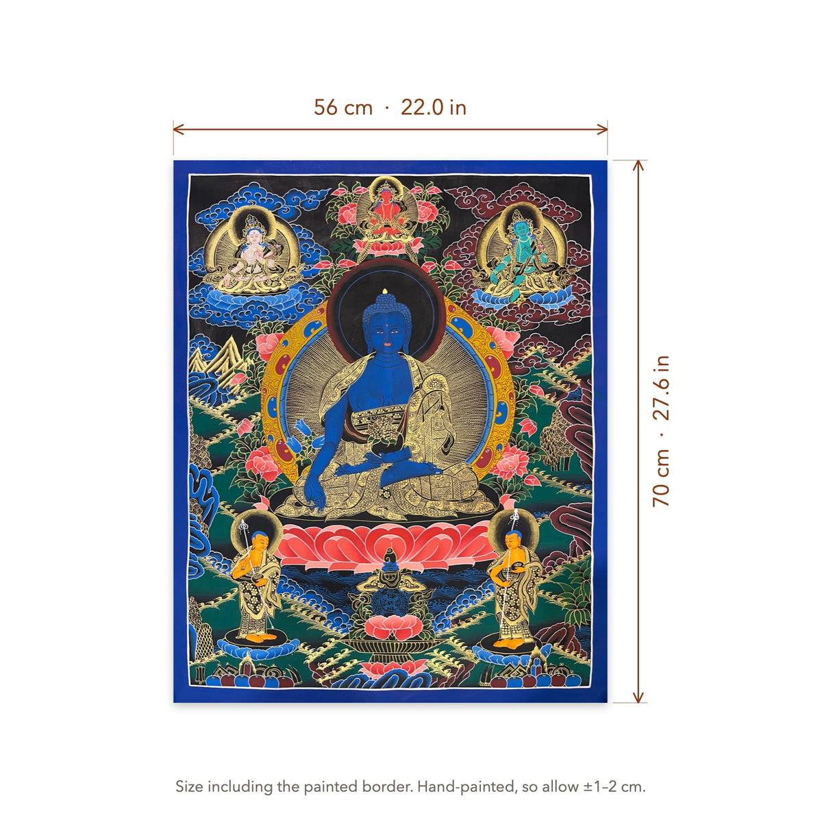 Size diagram: 56 × 70 cm (22.0 × 27.6 in), including the painted border