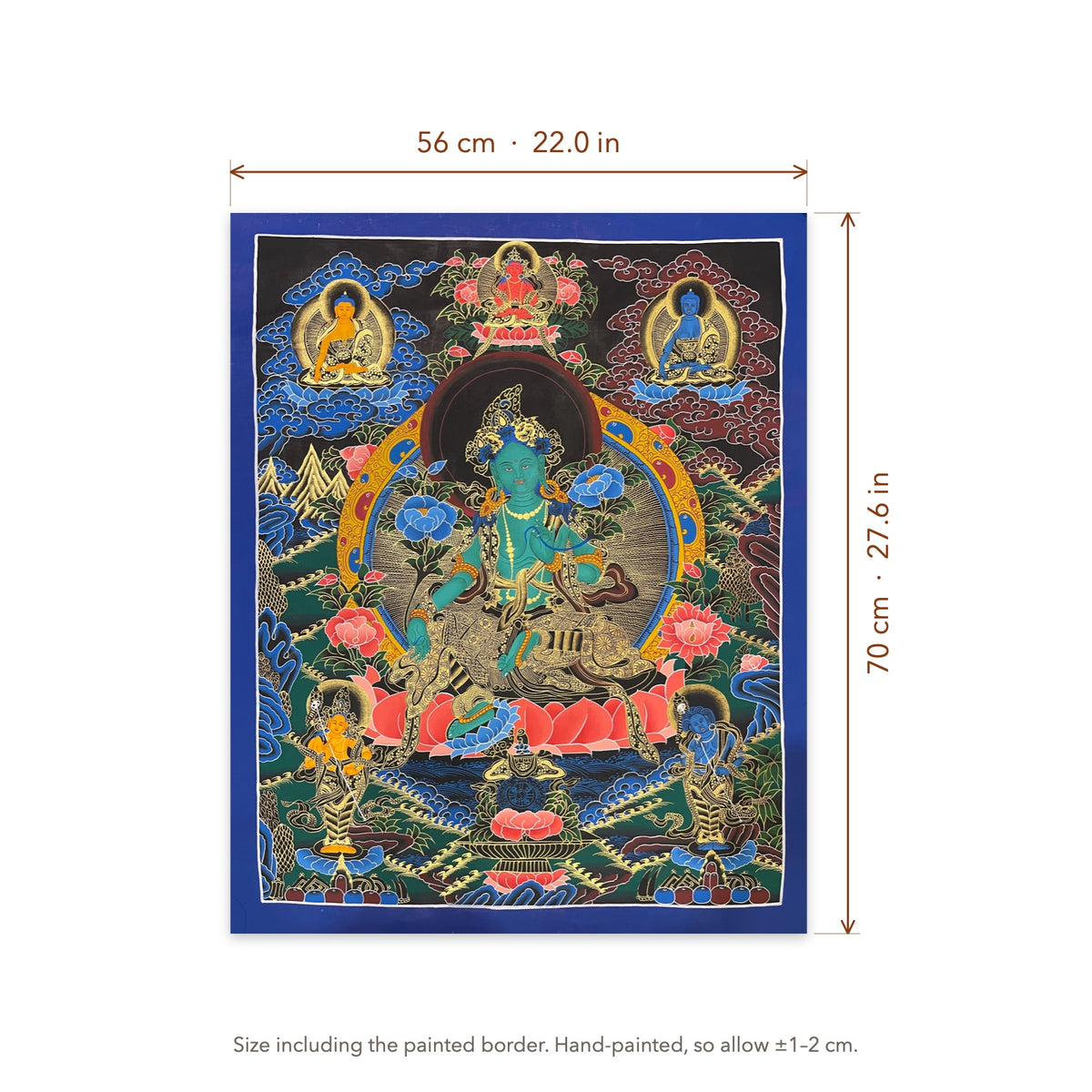 Size diagram: 56 × 70 cm (22.0 × 27.6 in), including the painted border