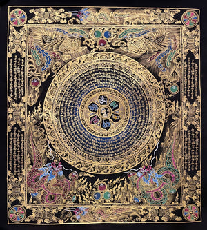 咒輪壇城唐卡 – 55×61 cm · 精品 · MH-3206