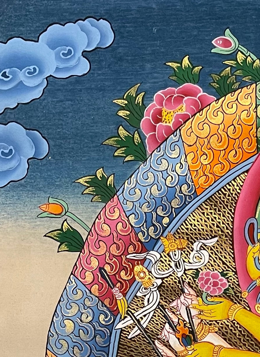Kalachakra thangka, detail: top-left corner