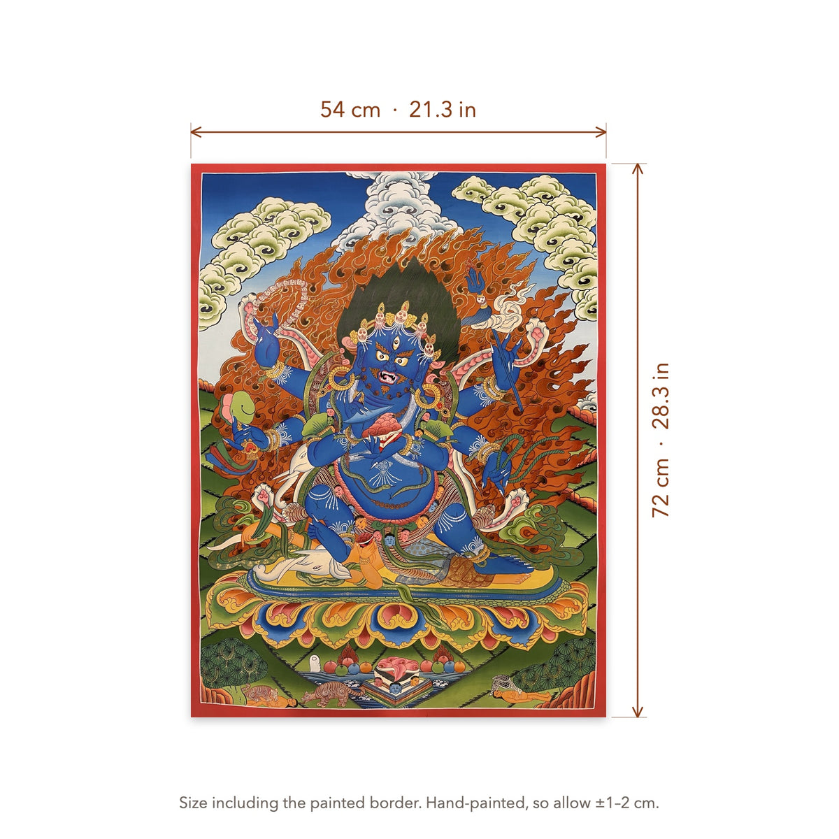 Size diagram: 54 × 72 cm (21.3 × 28.3 in), including the painted border
