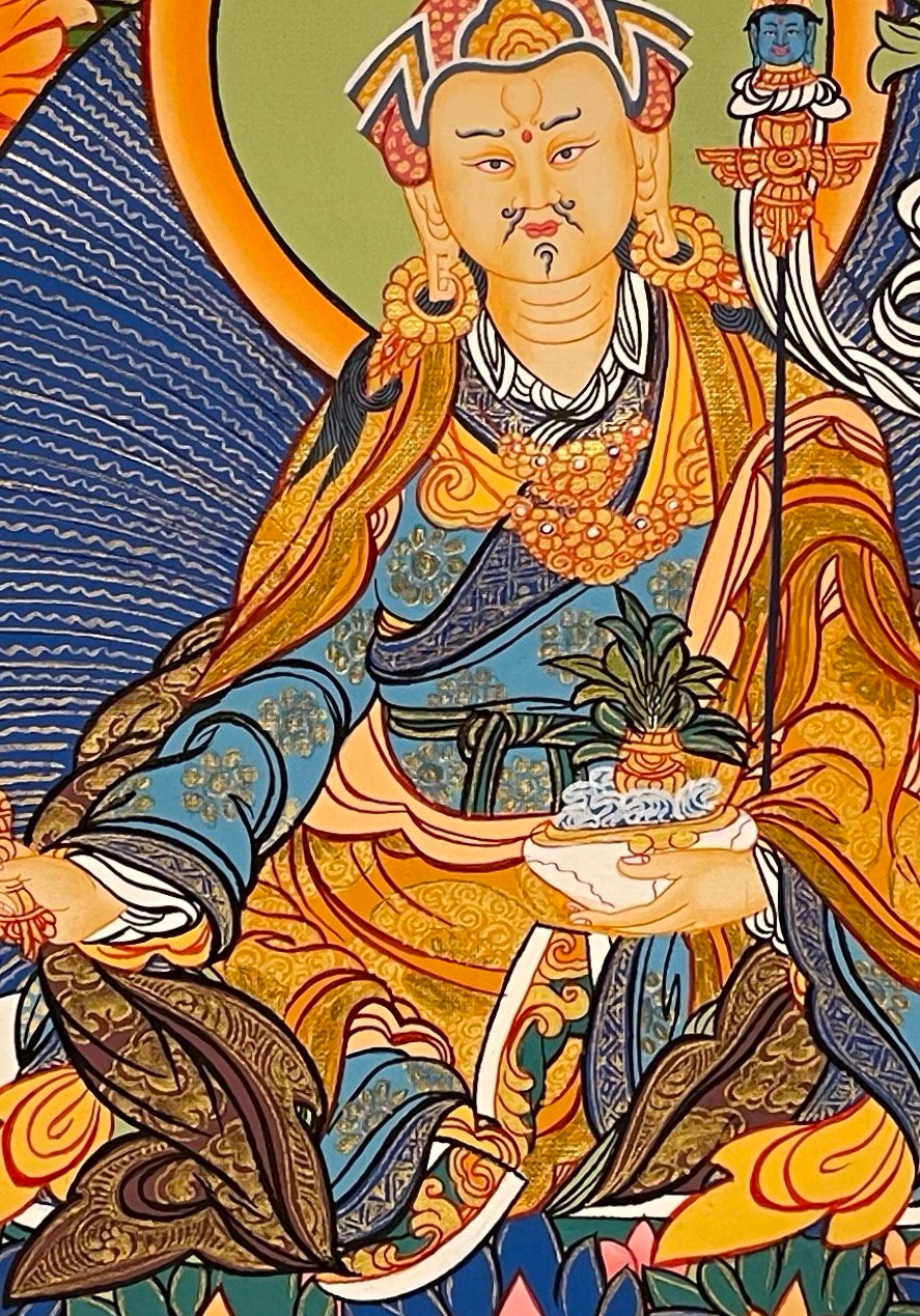 Padmasambhava thangka, detail: centre