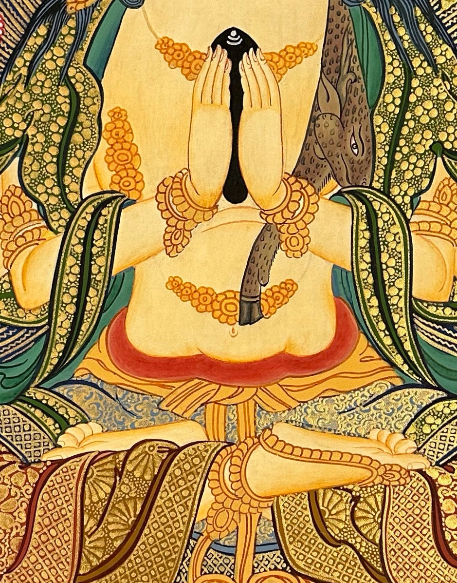 Chenrezig thangka, detail: centre