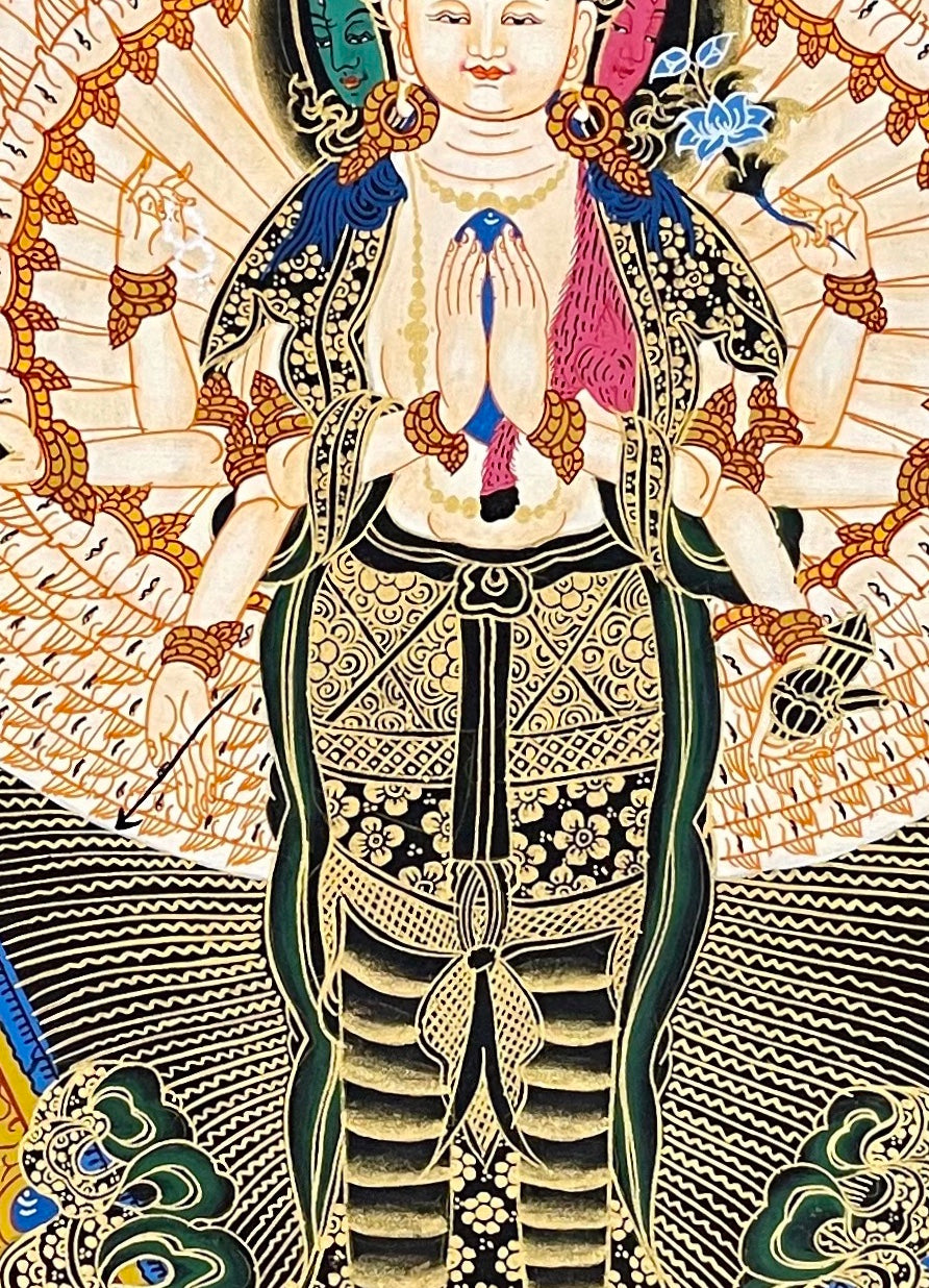 Lokeshwor thangka, detail: centre