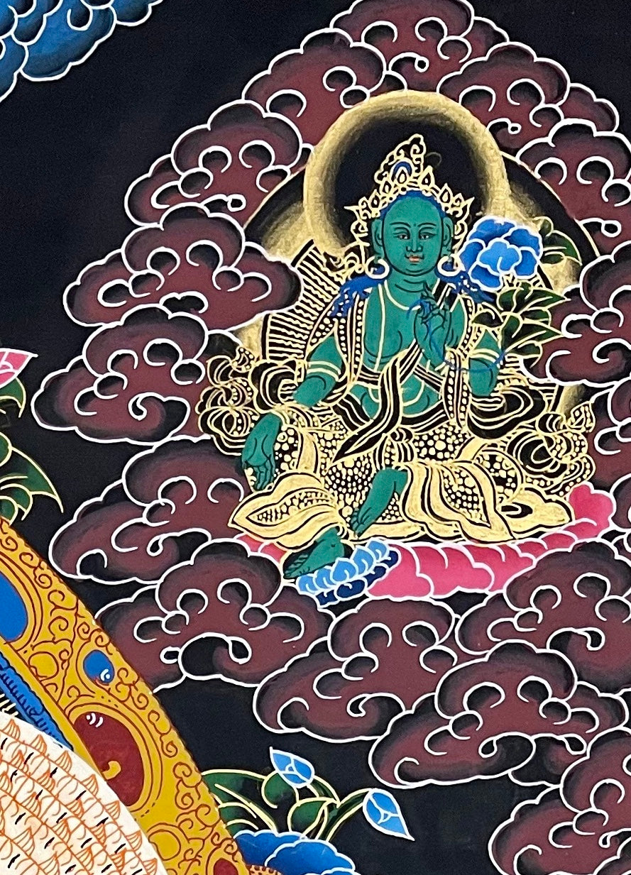 Lokeshwor thangka, detail: top-right corner