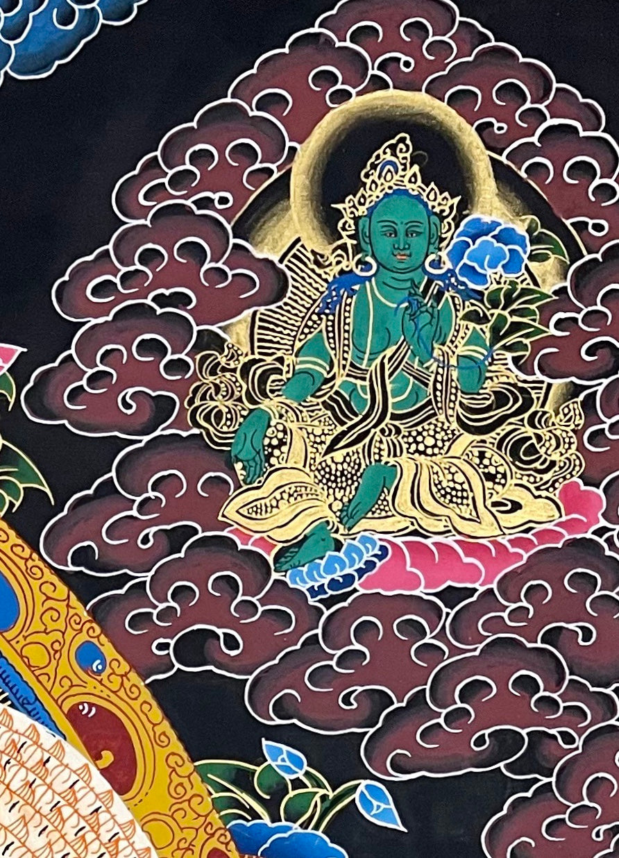 Lokeshwor thangka, detail: top-right corner