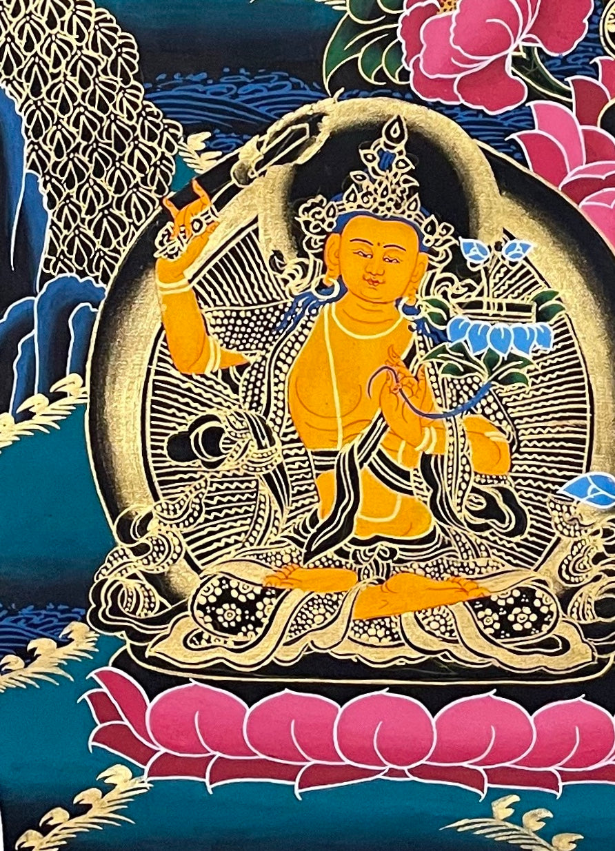 Lokeshwor thangka, detail: bottom-left corner