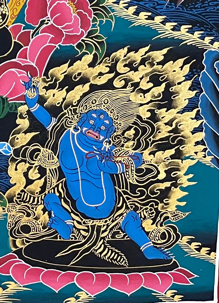 Lokeshwor thangka, detail: bottom-right corner