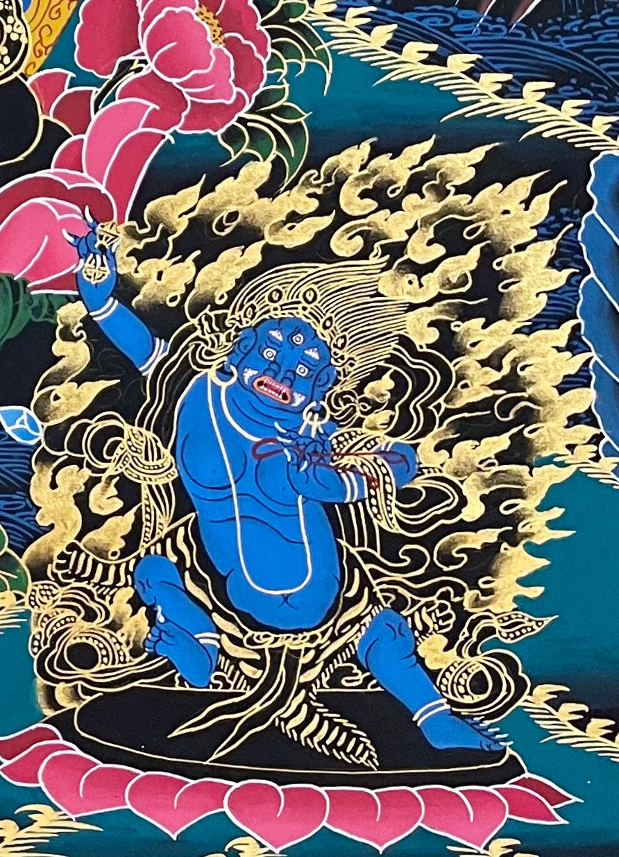 Lokeshwor thangka, detail: bottom-right corner