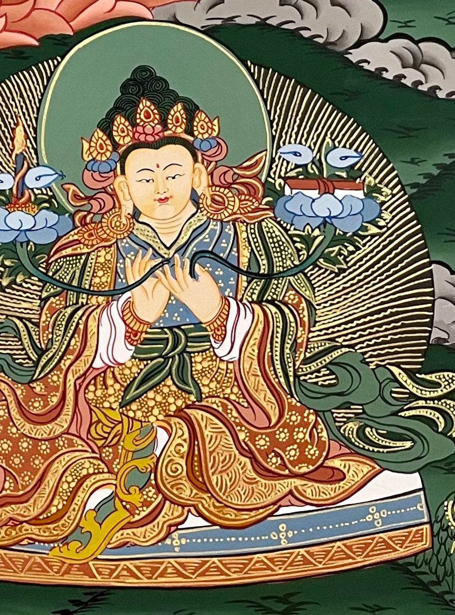 Padmasambhava thangka, detail: bottom-right corner