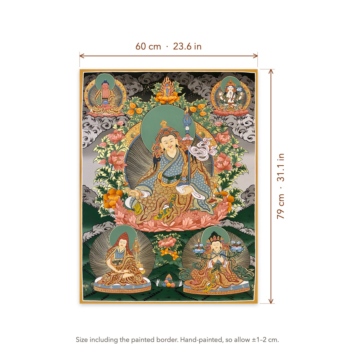 Size diagram: 60 × 79 cm (23.6 × 31.1 in), including the painted border