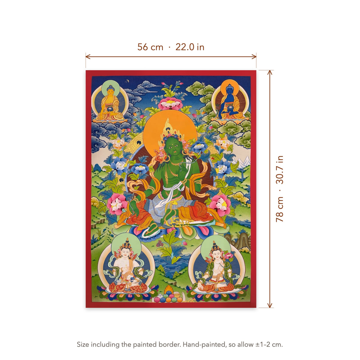 Size diagram: 56 × 78 cm (22.0 × 30.7 in), including the painted border