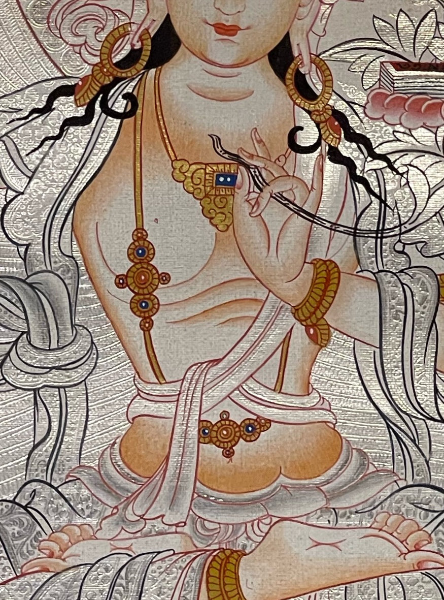 Manjushri thangka, detail: centre