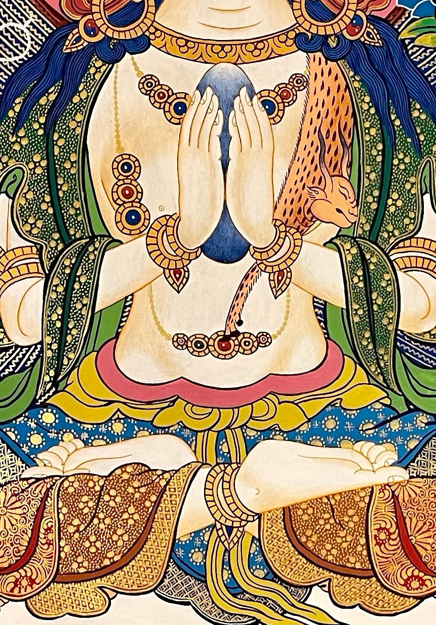 Chenrezig thangka, detail: centre