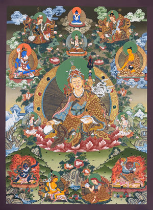 蓮花生大士唐卡 – 60×82 cm · 大師級