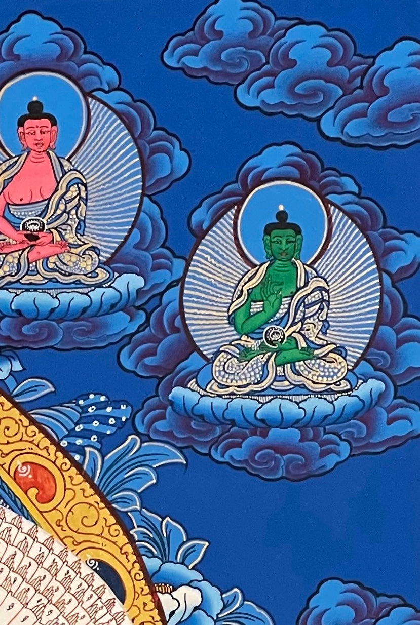 Lokeshwor thangka, detail: top-right corner