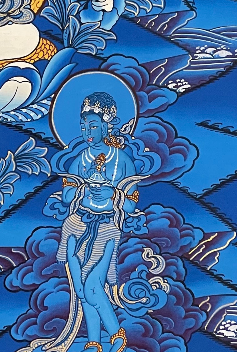 Lokeshwor thangka, detail: bottom-right corner