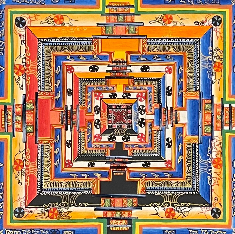 Kalachakra Mandala thangka, detail: centre