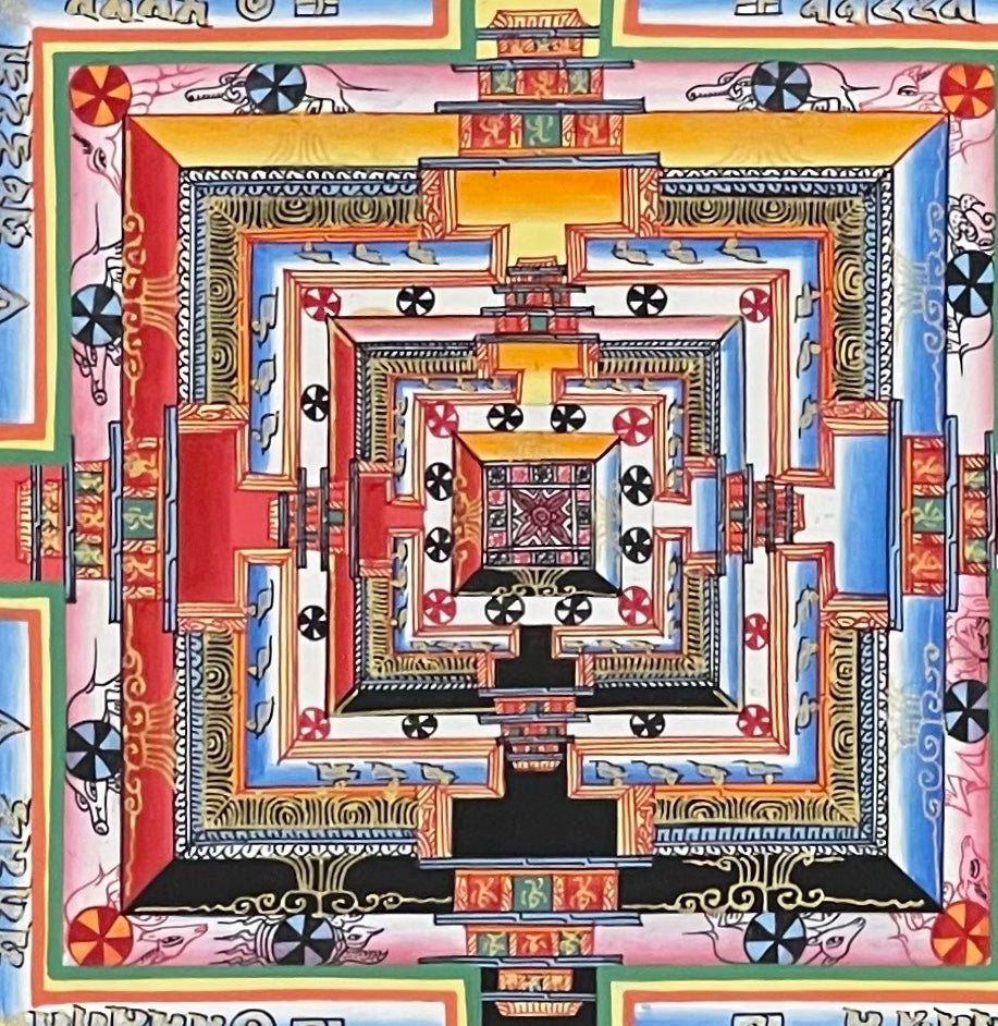 Kalachakra Mandala thangka, detail: centre