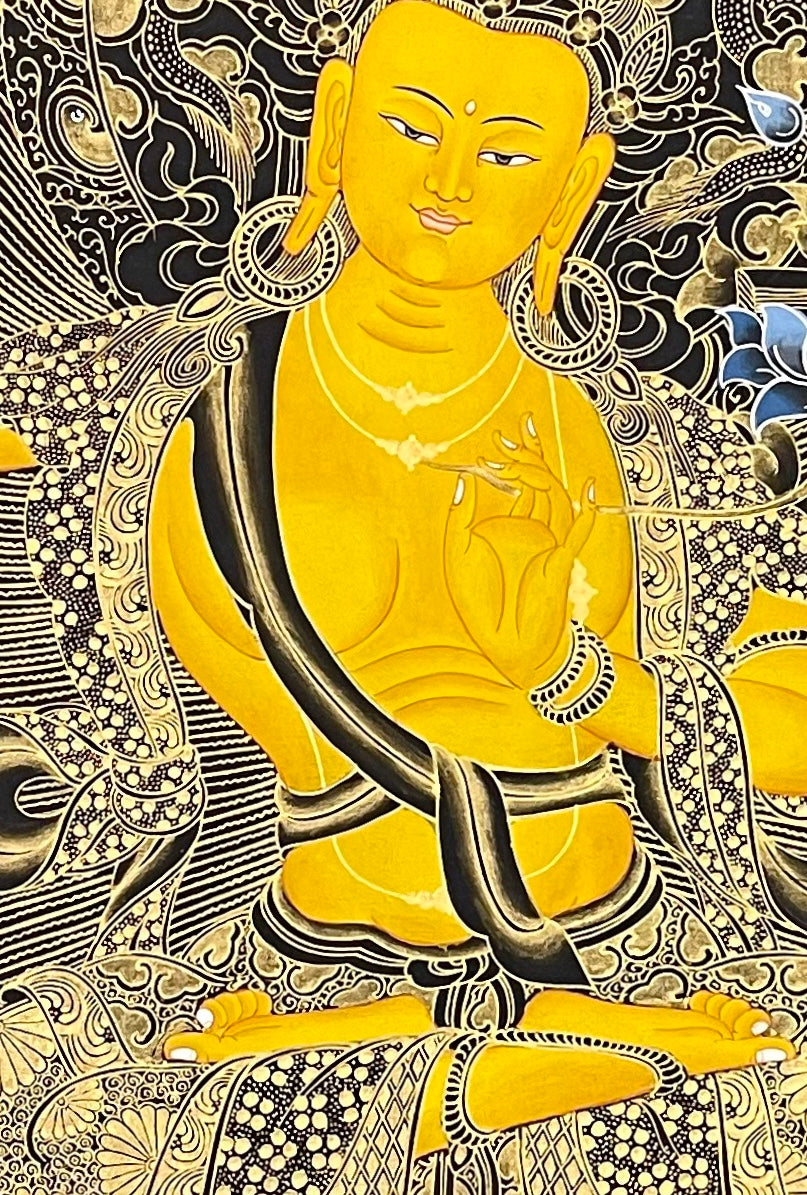 Five Manjushri thangka, detail: centre