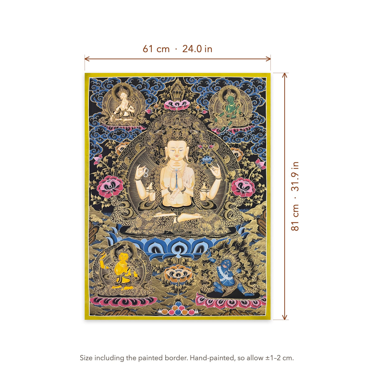 Size diagram: 61 × 81 cm (24.0 × 31.9 in), including the painted border