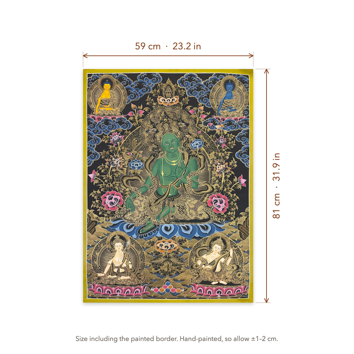 Size diagram: 59 × 81 cm (23.2 × 31.9 in), including the painted border