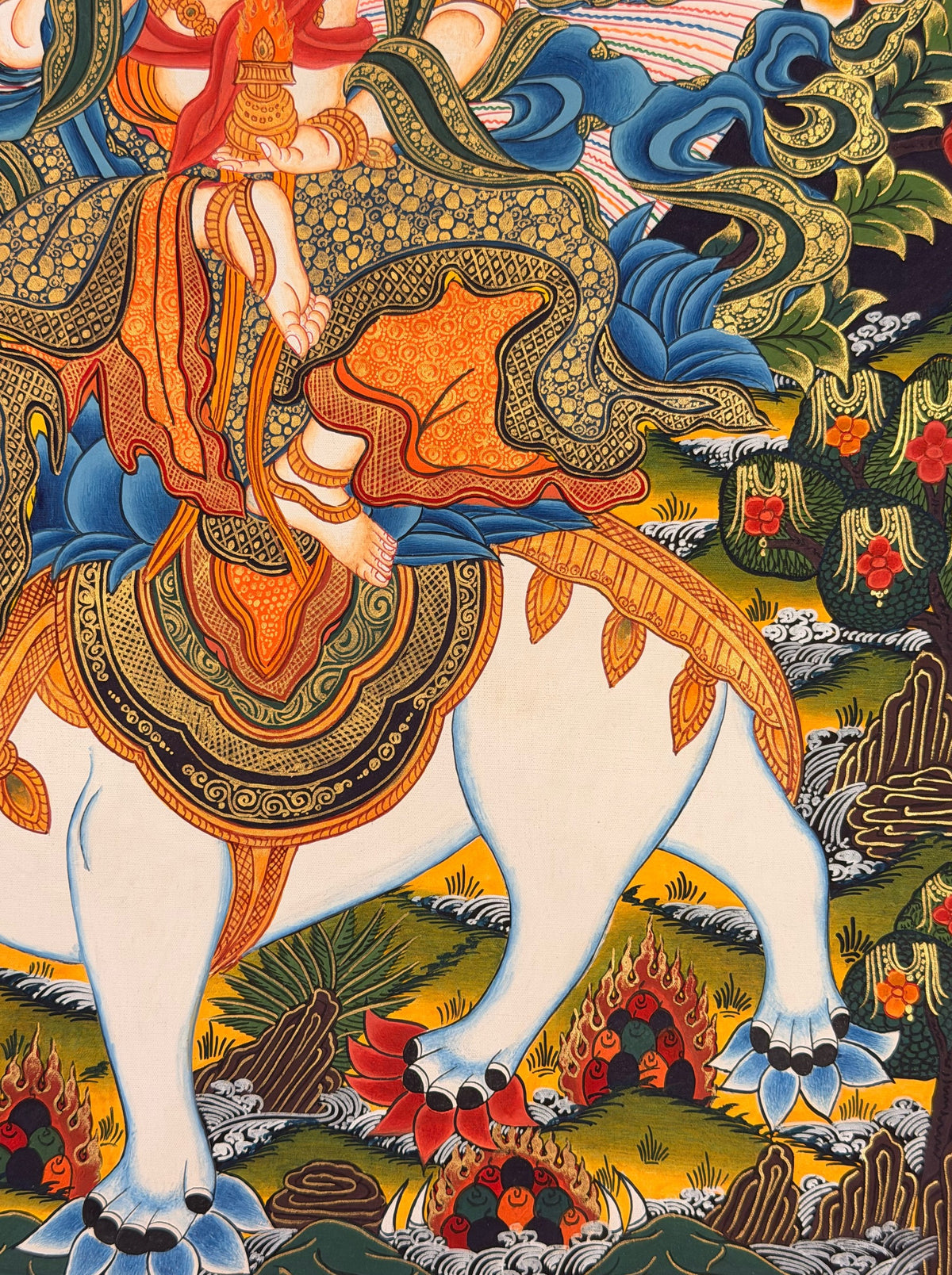 Samantabhadra Bodhisattva thangka, close-up photo 2 of 4