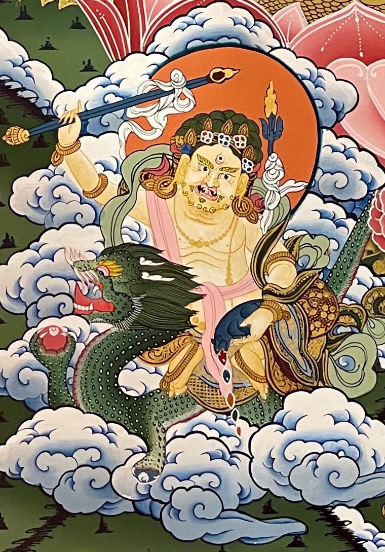 Jambhala thangka, detail: bottom-left corner
