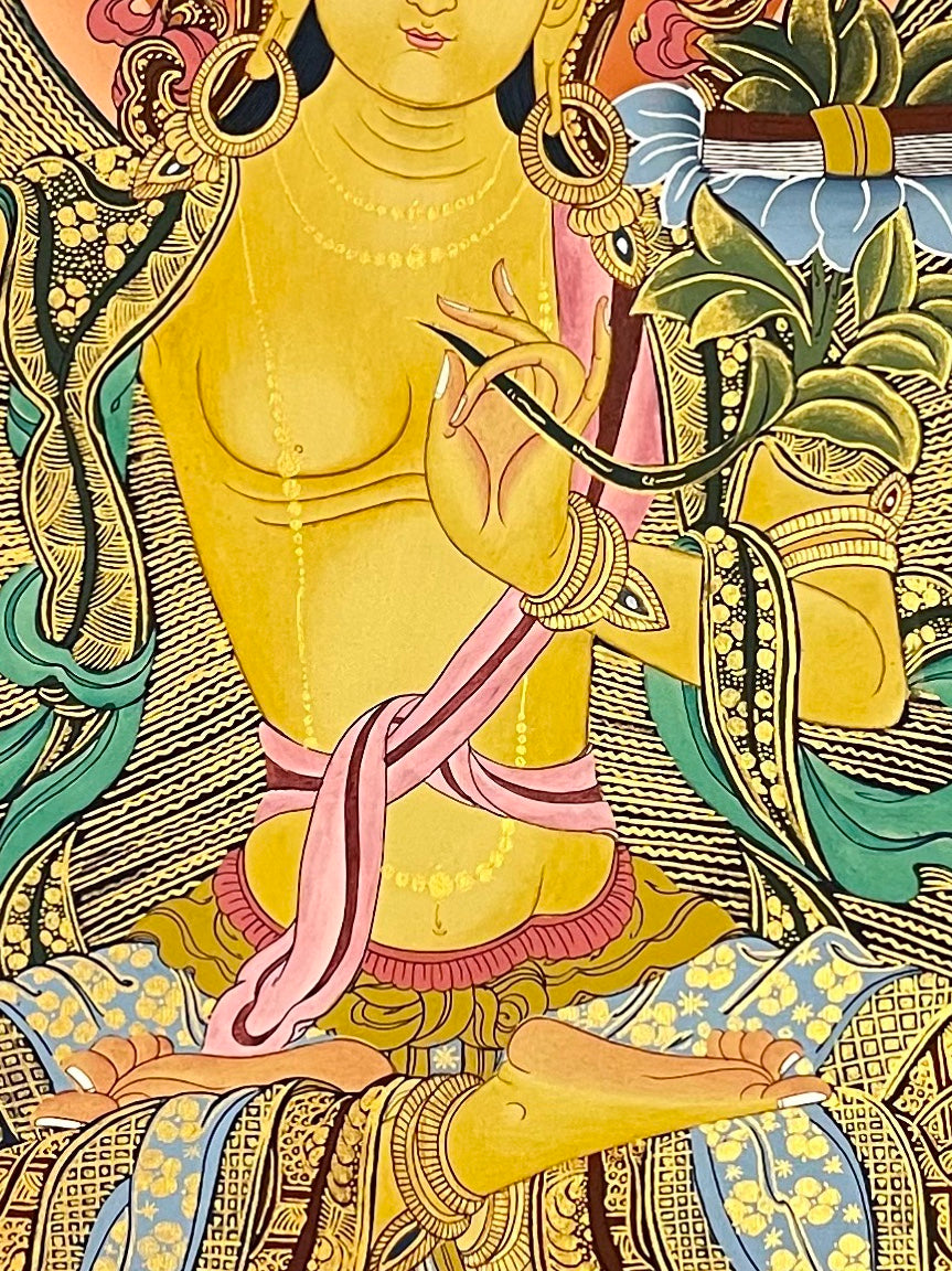 Manjushri thangka, detail: centre