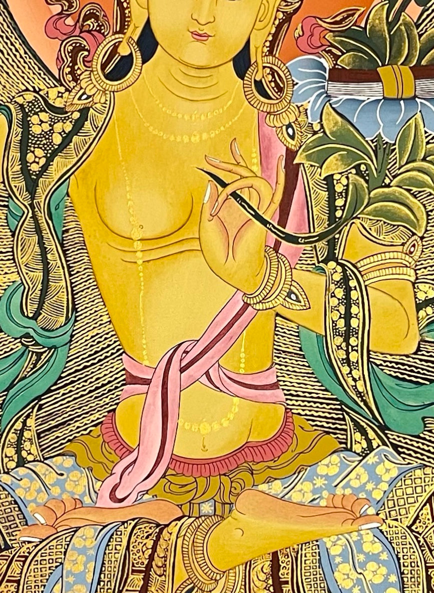 Manjushri thangka, detail: centre