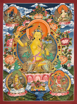 文殊菩萨唐卡 – 72×100 cm · 精品