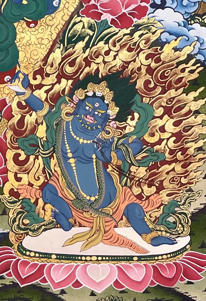 Lokeshwor thangka, detail: bottom-right corner