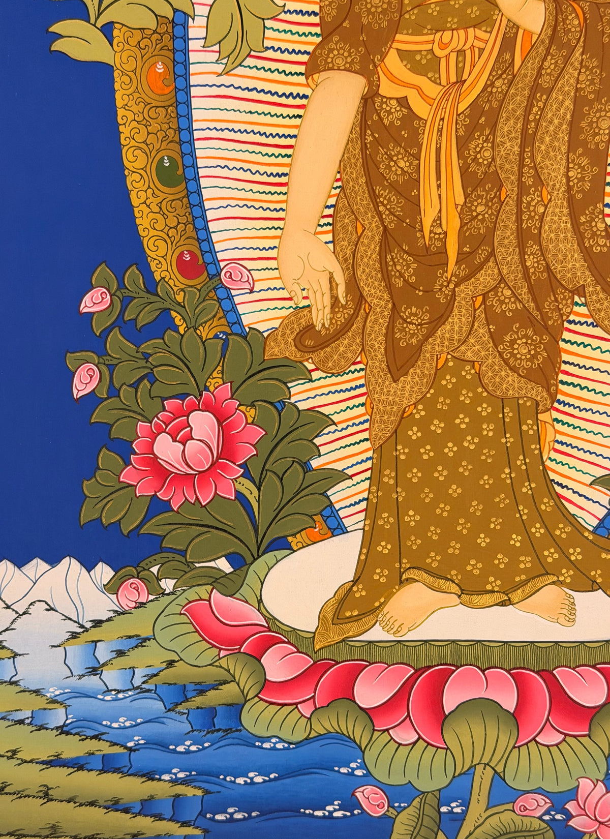 Standing Shakyamuni Buddha thangka, close-up photo 1 of 5