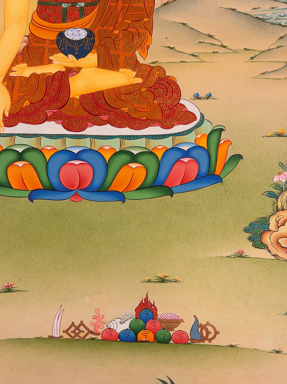 Shakyamuni Buddha thangka, close-up photo 2 of 5