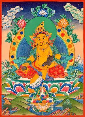 Yellow Jambhala Thangka – 60×80 cm, Master Grade