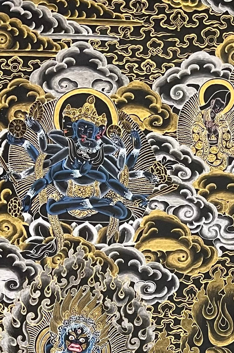 Yamantaka thangka, detail: top-left corner