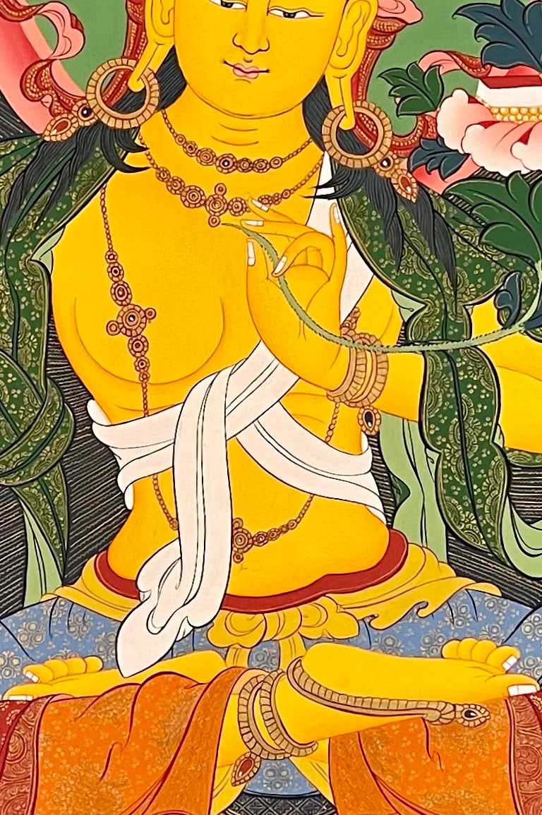 Manjushri thangka, detail: centre