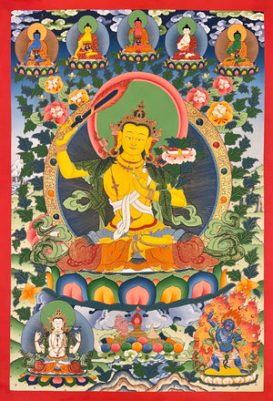 文殊菩薩唐卡 – 69×99 cm · 精品
