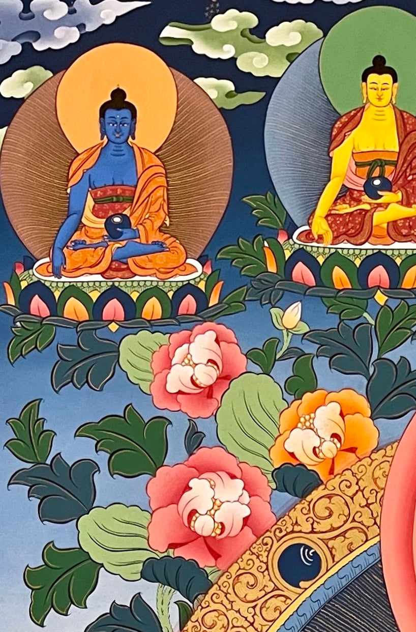Jambhala thangka, detail: top-left corner