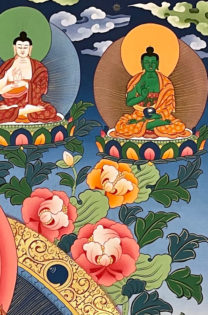 Jambhala thangka, detail: top-right corner