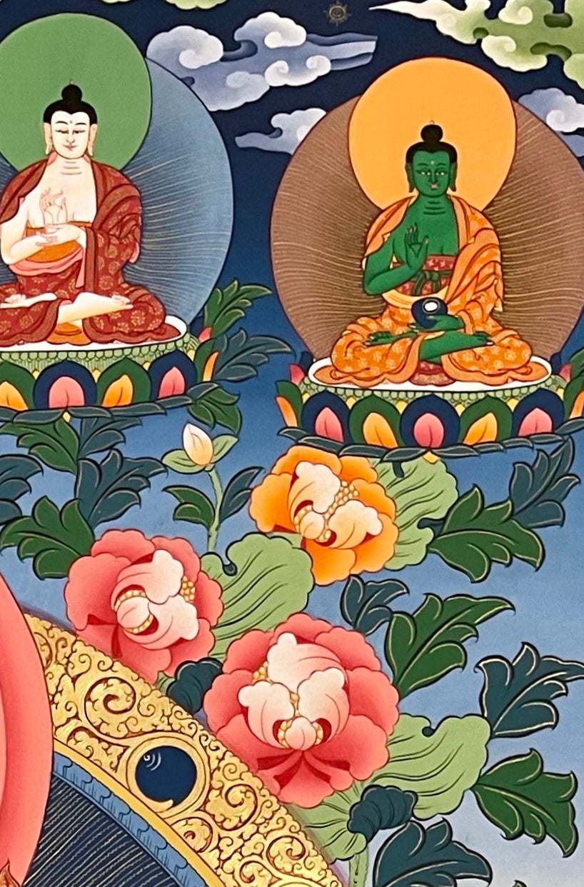 Jambhala thangka, detail: top-right corner