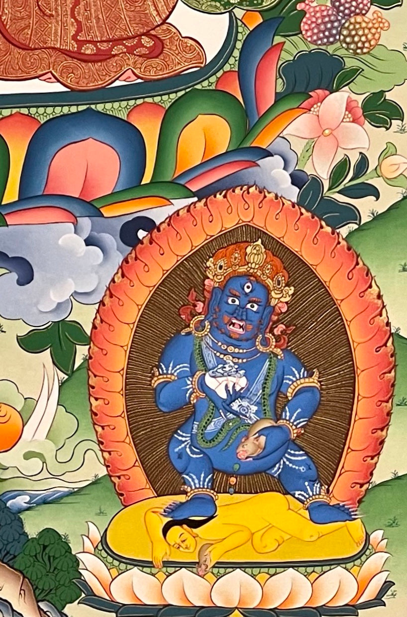 Jambhala thangka, detail: bottom-right corner